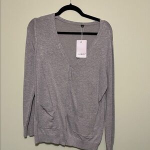Gray V-Neck Cardigan
